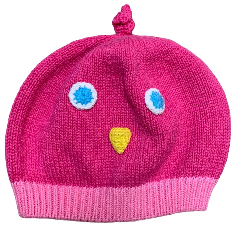 Hanna Andersson pink owl beanie hat XS